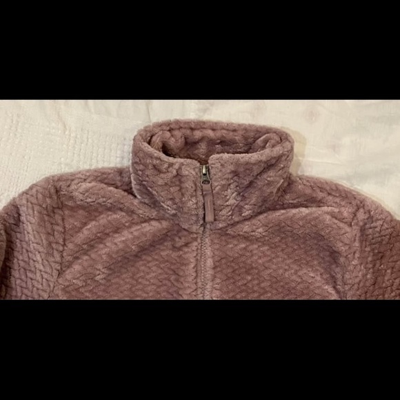 Women's medium soft fleece dusty mauve / light purple Cozy Cream Teddy Jacket - Picture 3 of 15